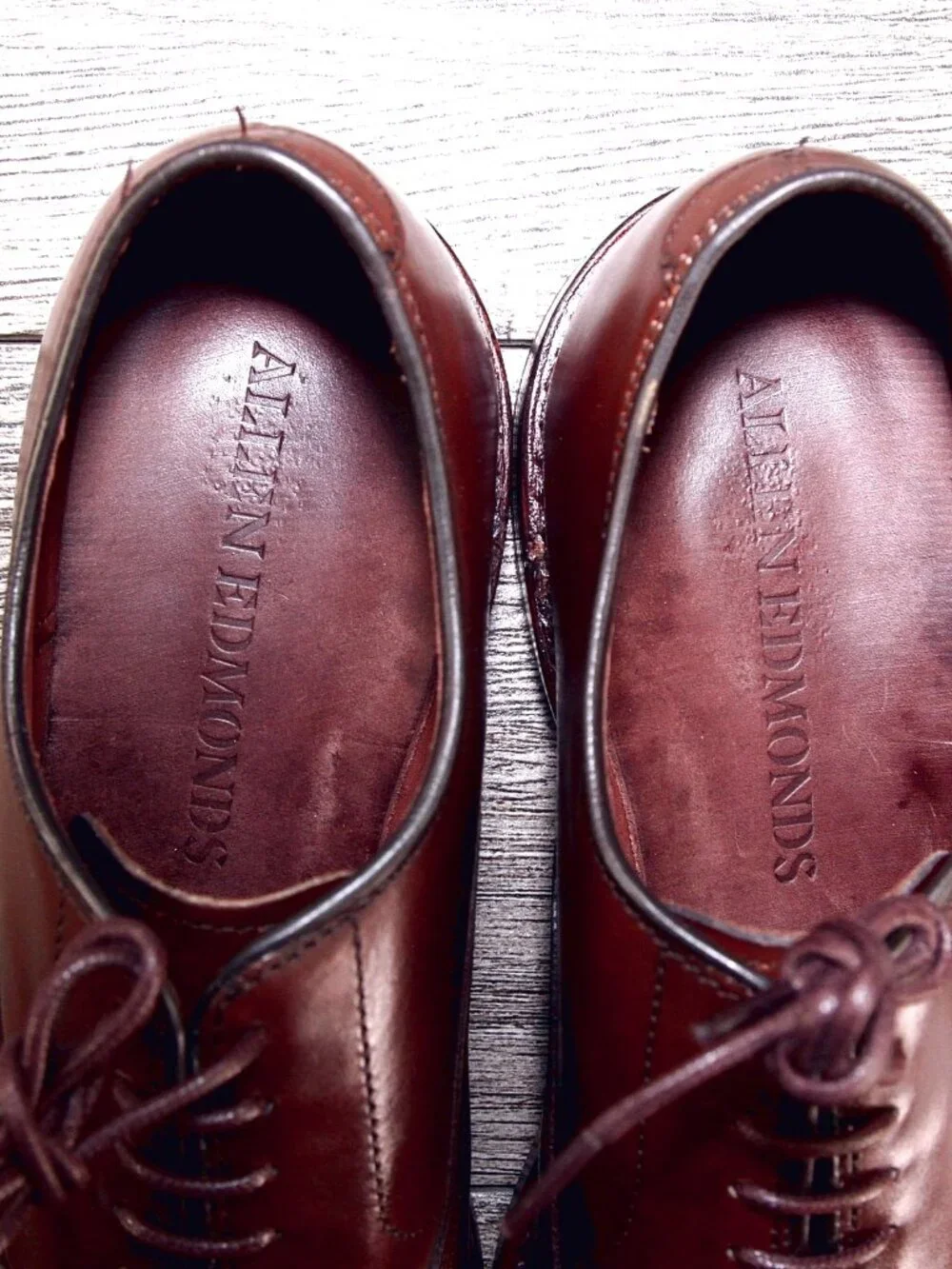 * WORN 1x * $425 Allen Edmonds FIFTH AVE 7 EEE Wide DkChili * add $15 new Trees